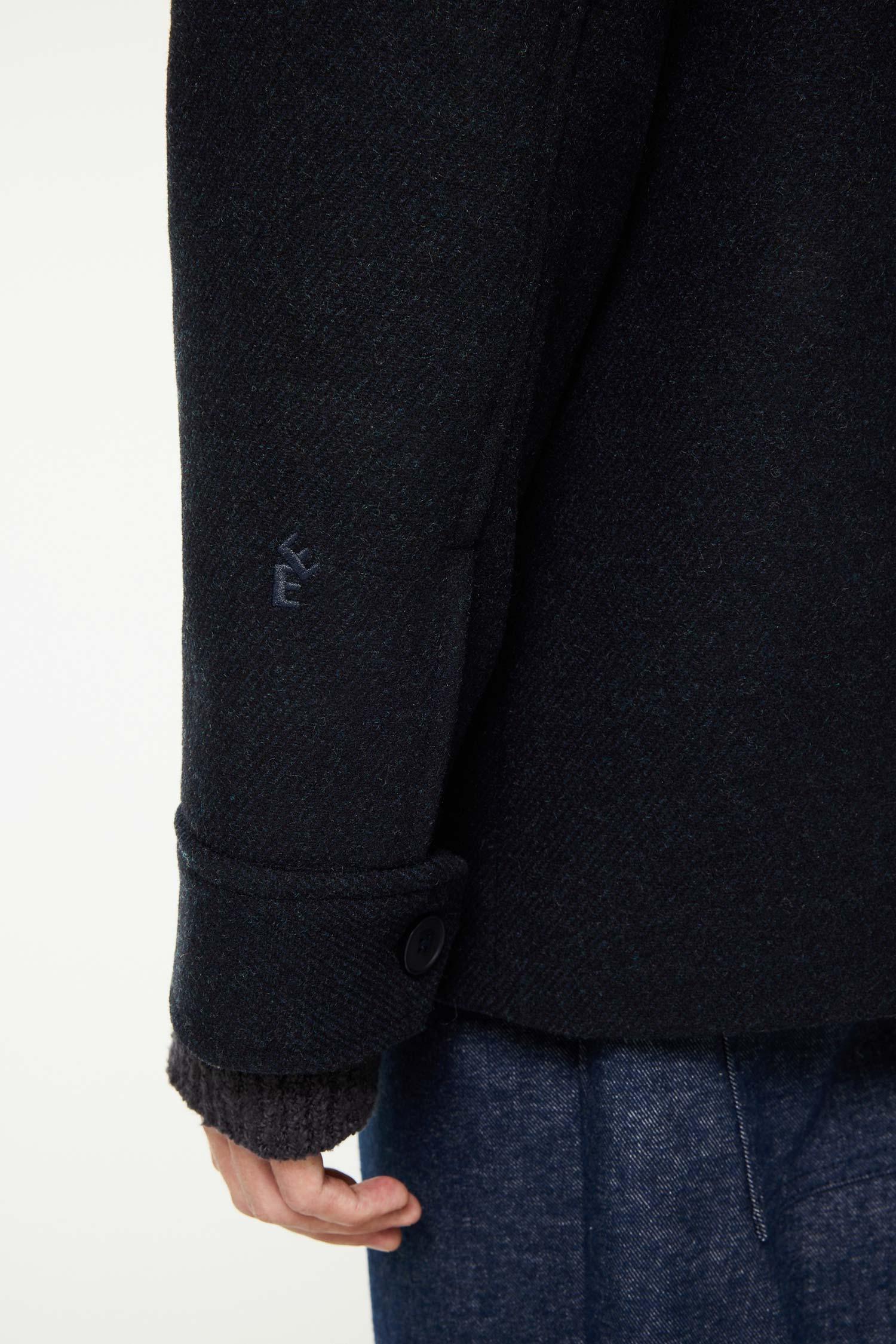 Elvine Ciaran Wolltwill Jacket Navy Melange Herren Wolljacke blau